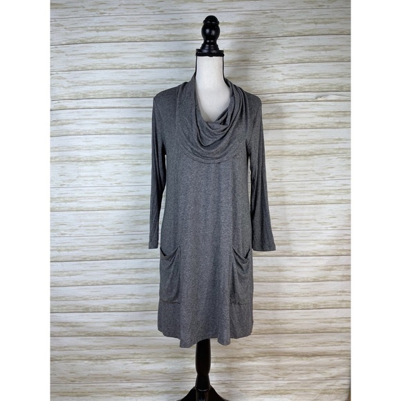 Match Point Micro Striped Soft Drape Cowl Long Sleeve Shirt - Picture 1 of 7